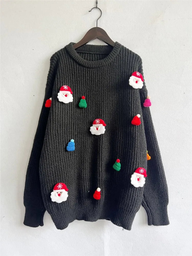 Cute Decoration Stitched Sweater