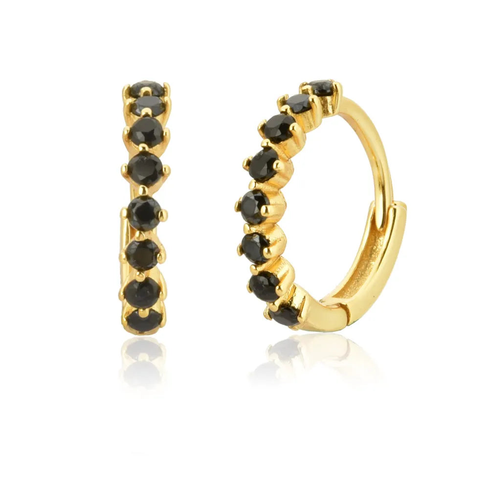 Tennis Gemstone Earrings (gold finish)
