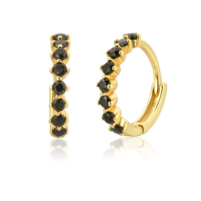 Tennis Gemstone Earrings (gold finish)