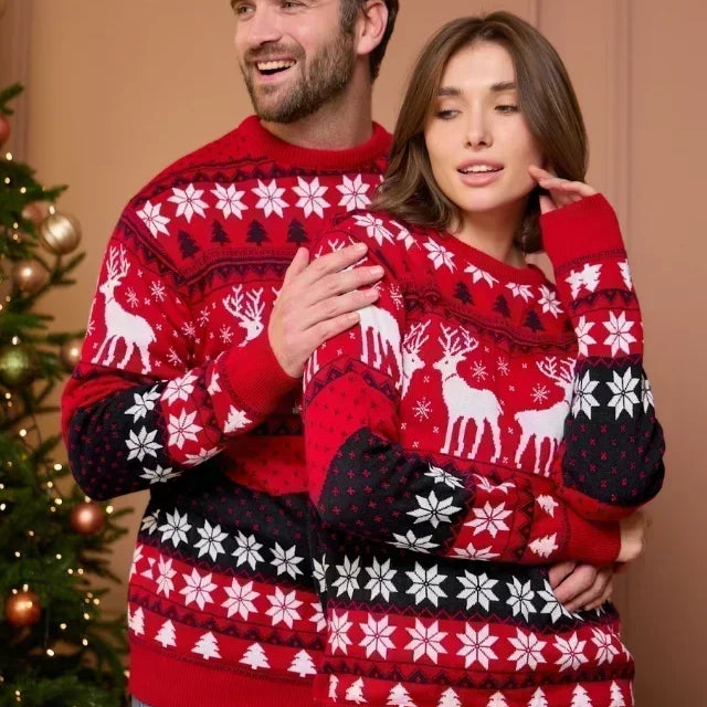 Classic Red Sweater for Christmas Couple