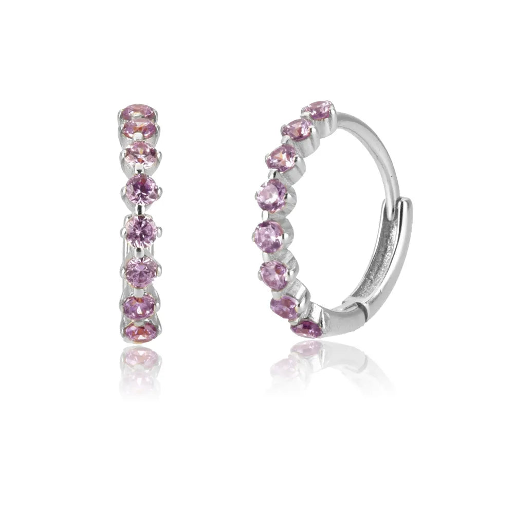 Tennis Gemstone Earrings (gold finish)