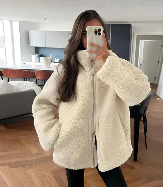 Talia | Cozy Women's Teddy Jacket with Zipper