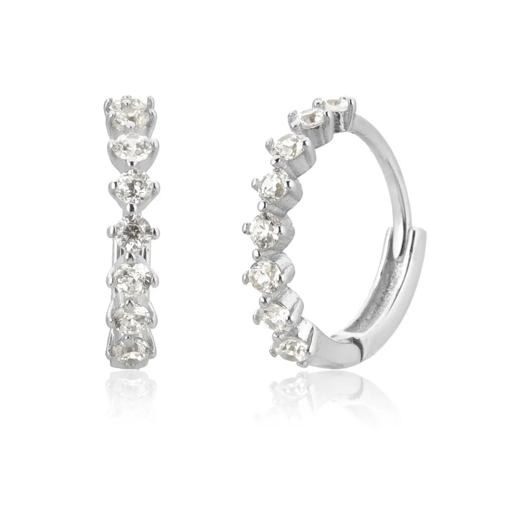 Tennis Gemstone Earrings (gold finish)