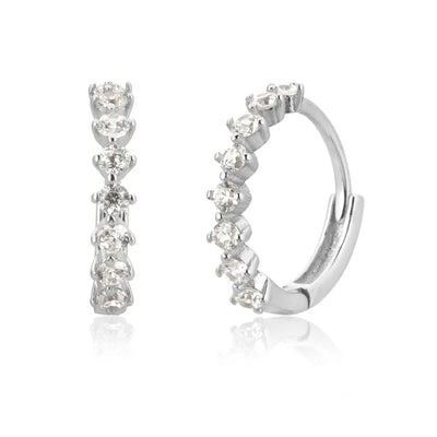 Tennis Gemstone Earrings (gold finish)