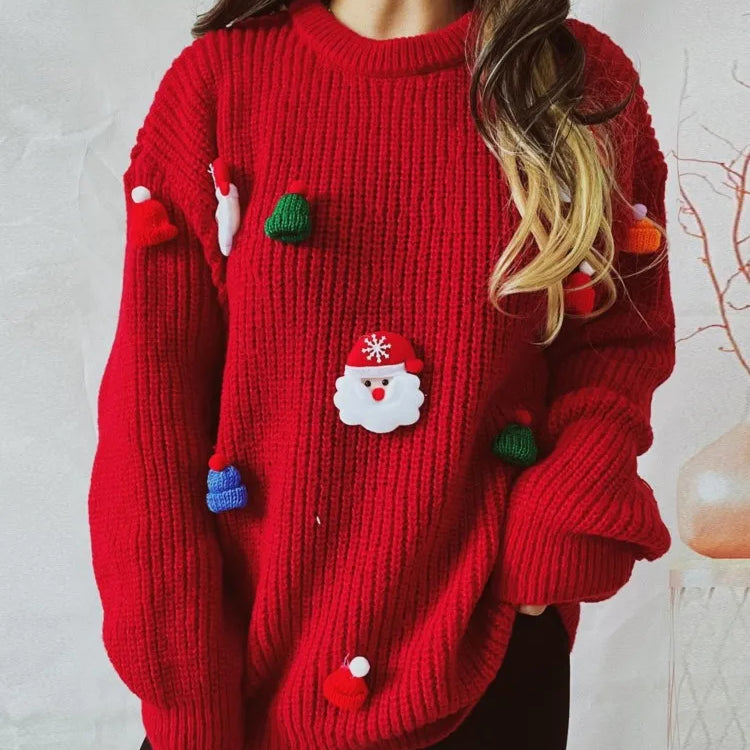 Cute Decoration Stitched Sweater