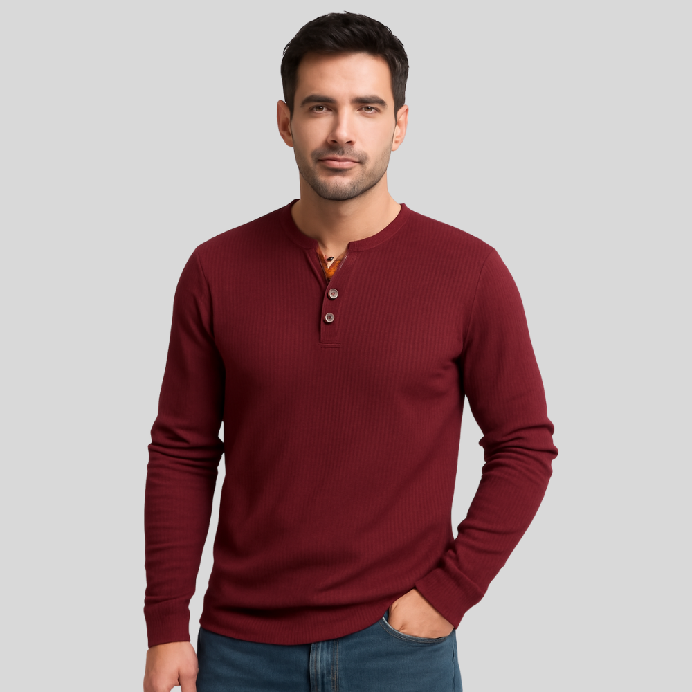 Men's Buttoned Henley Shirt | Casual