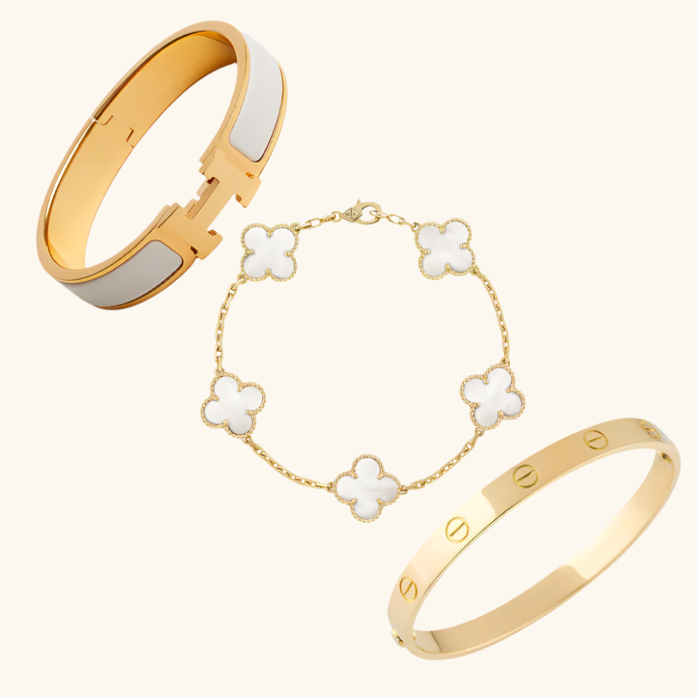 Monaco Bracelet Set (gold finish, 3-piece)