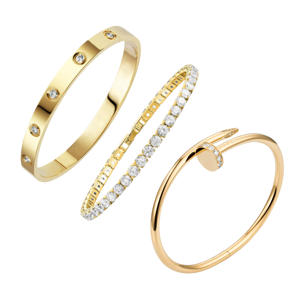 Julia Bracelet Set (gold finish, 3-piece)