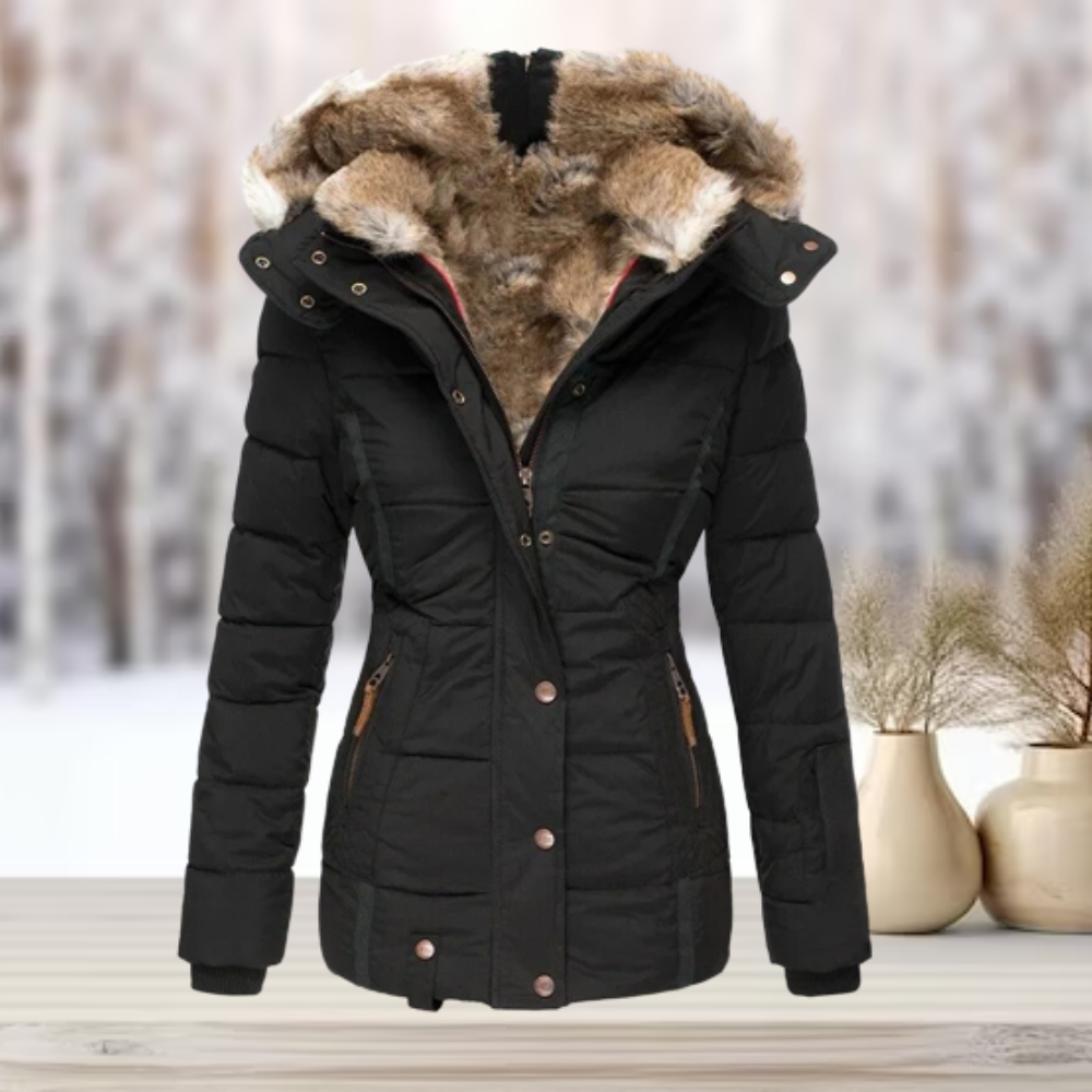 Freya | Faux Fur Winter Jacket with Hood