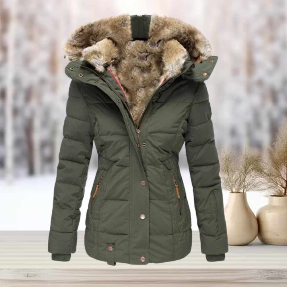 Freya | Faux Fur Winter Jacket with Hood