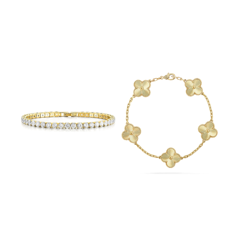 Uno Bracelet Set (gold finish, 2-piece)
