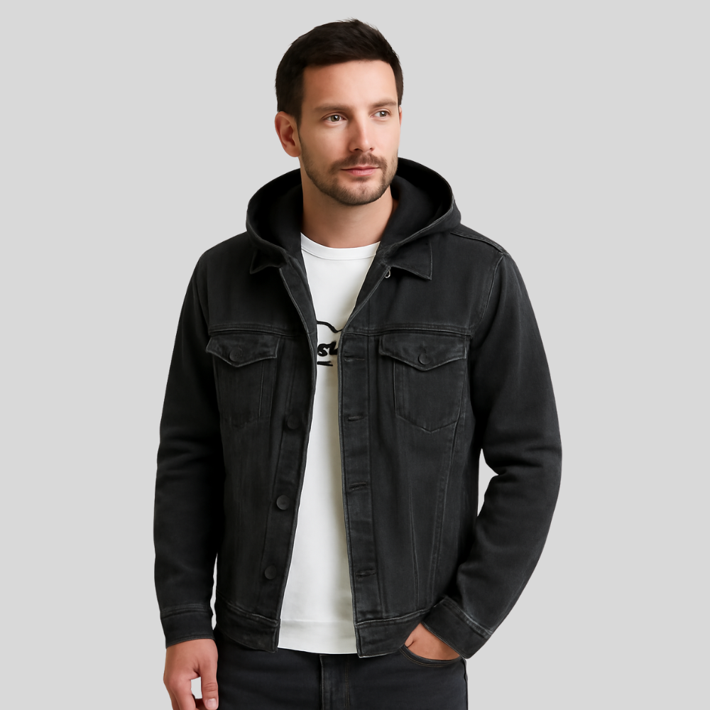 Men's Oversized Hooded Denim Jacket | Winter