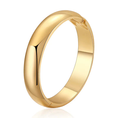 Glossy Round Statement Bracelet (Gold Finish)