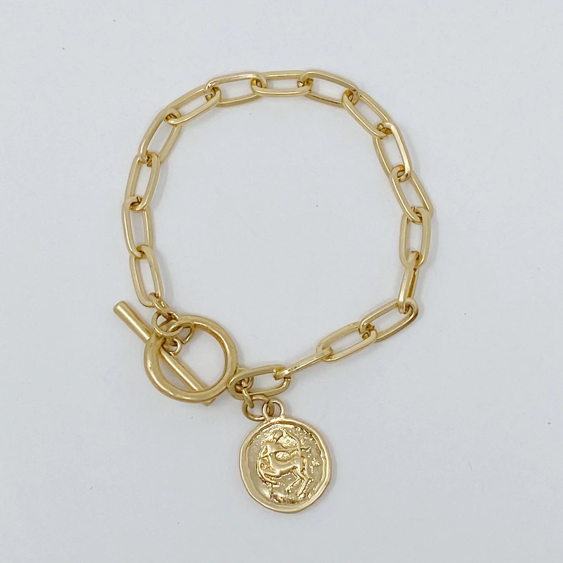Zodiac Charm Chain Bracelet (Gold Finish)