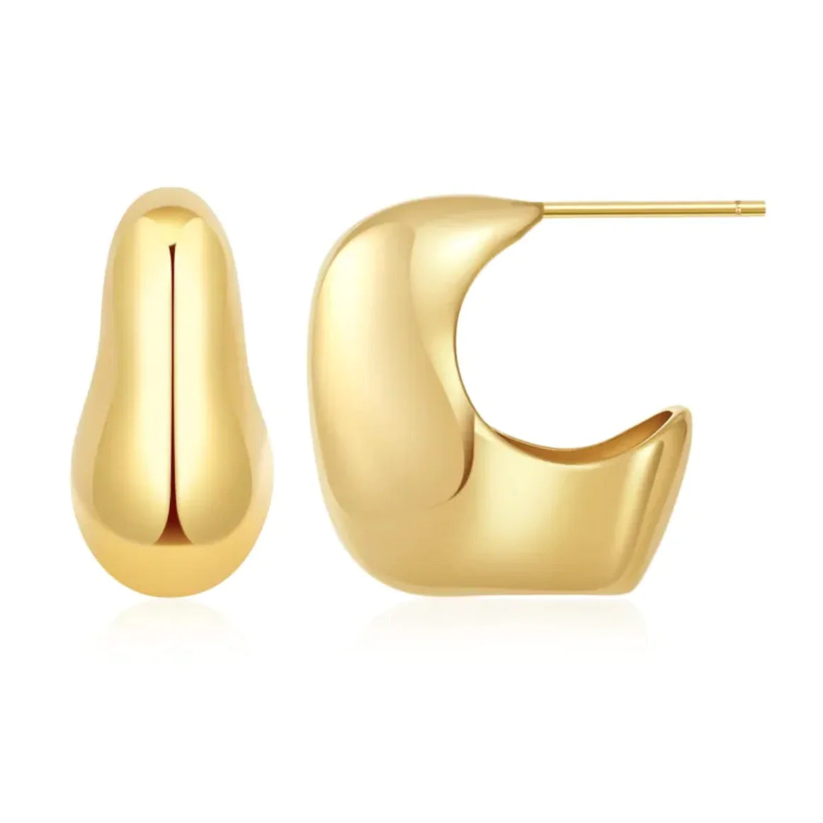 Cuban Link Diamond Drop Earrings (gold finish)