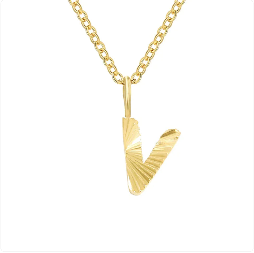 Alphabet Pendant Necklace (stainless steel)