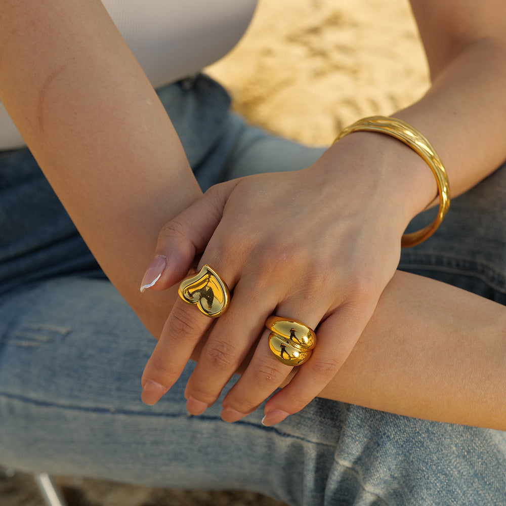 Geo Shine Ring (Gold Finish)