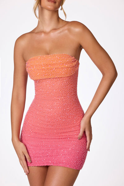 Sunset Siren Strapless Mini Dress