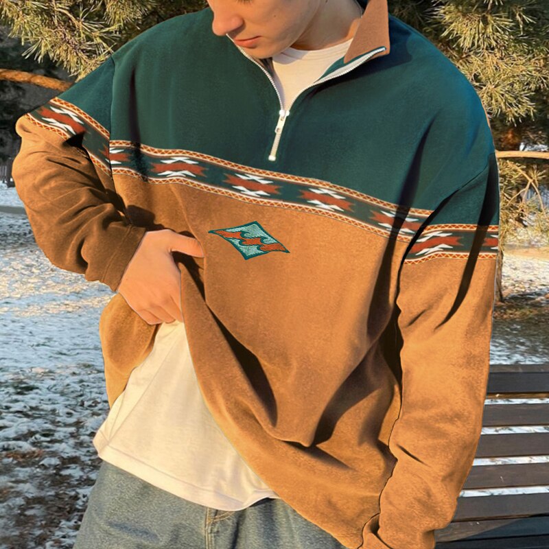Men's Zip-Up Fleece Jacket | Colorblock