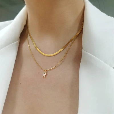 Snake Chain Statement Necklace (gold finish)