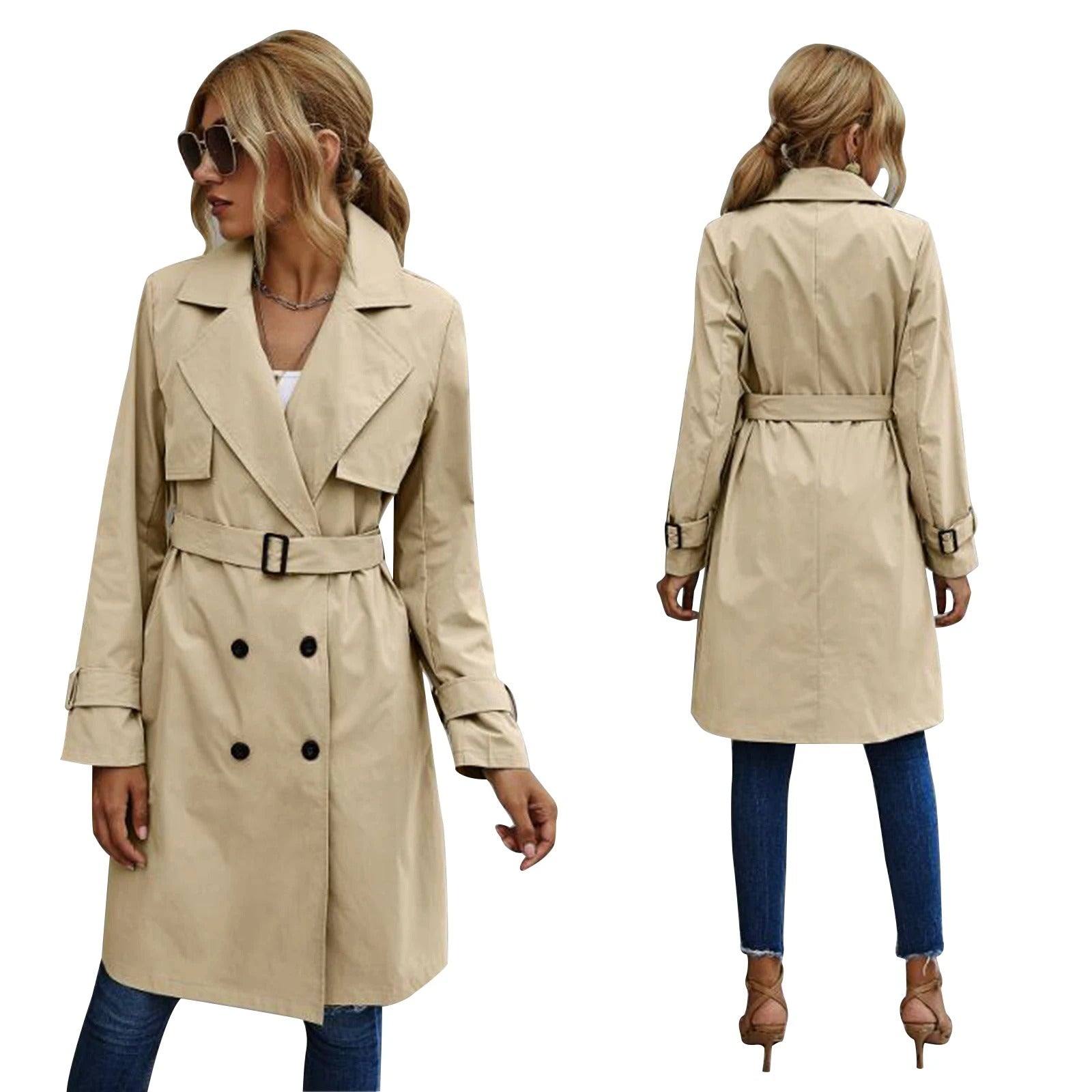 Lucy | Women's Knee-Length Casual Trench Coat