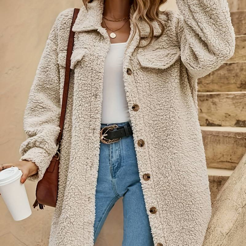 Annika | Cozy Beige Teddy Jacket for Women