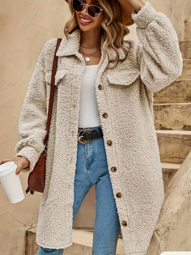 Annika | Cozy Beige Teddy Jacket for Women