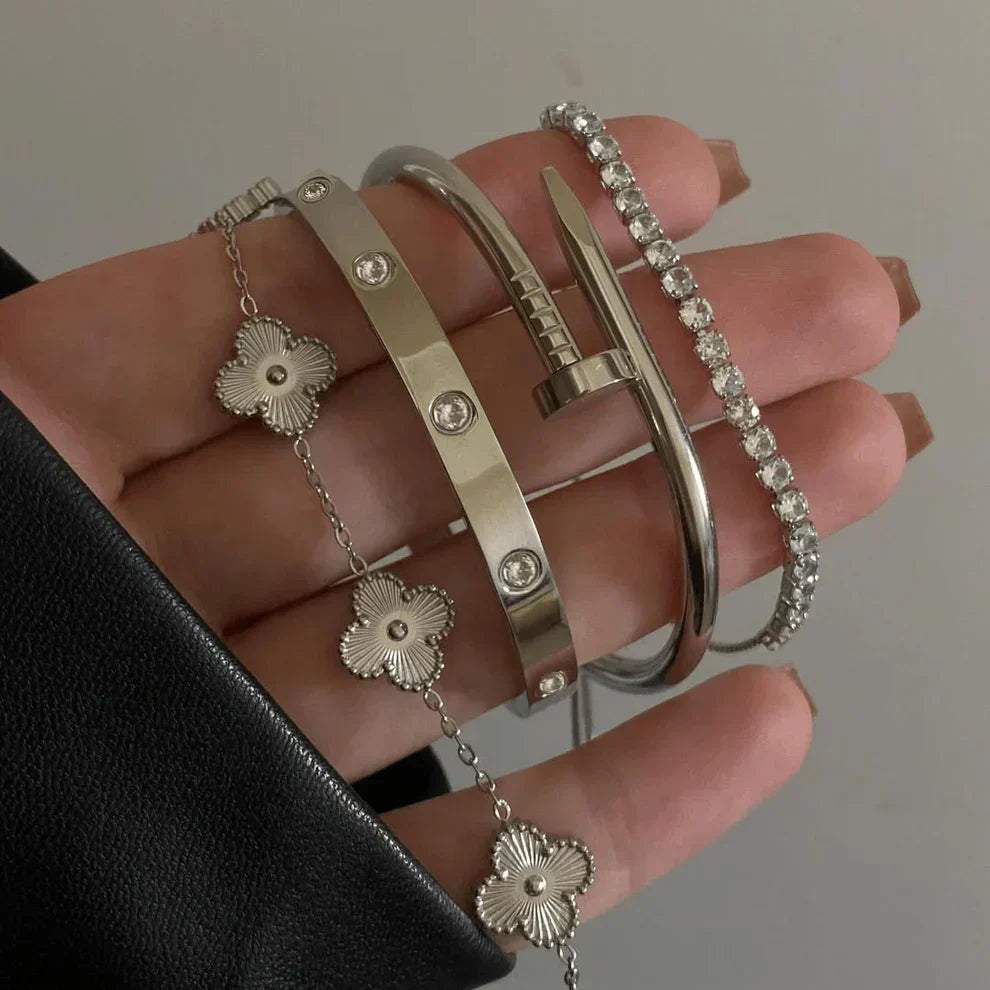Silvio Bracelet Set (gold finish, 4-piece)
