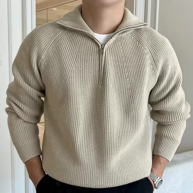 Quarter-Zip Cotton Sweater