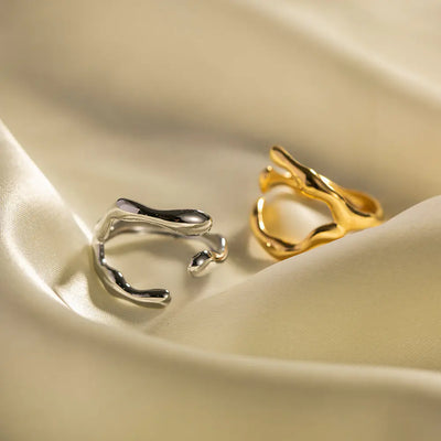 Twist Edge Ring (gold finish)