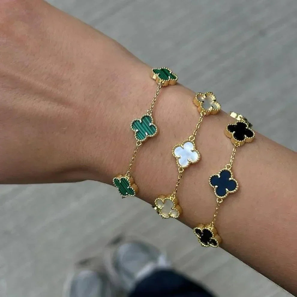 Clover Bracelet Set (gold finish, 3-piece)