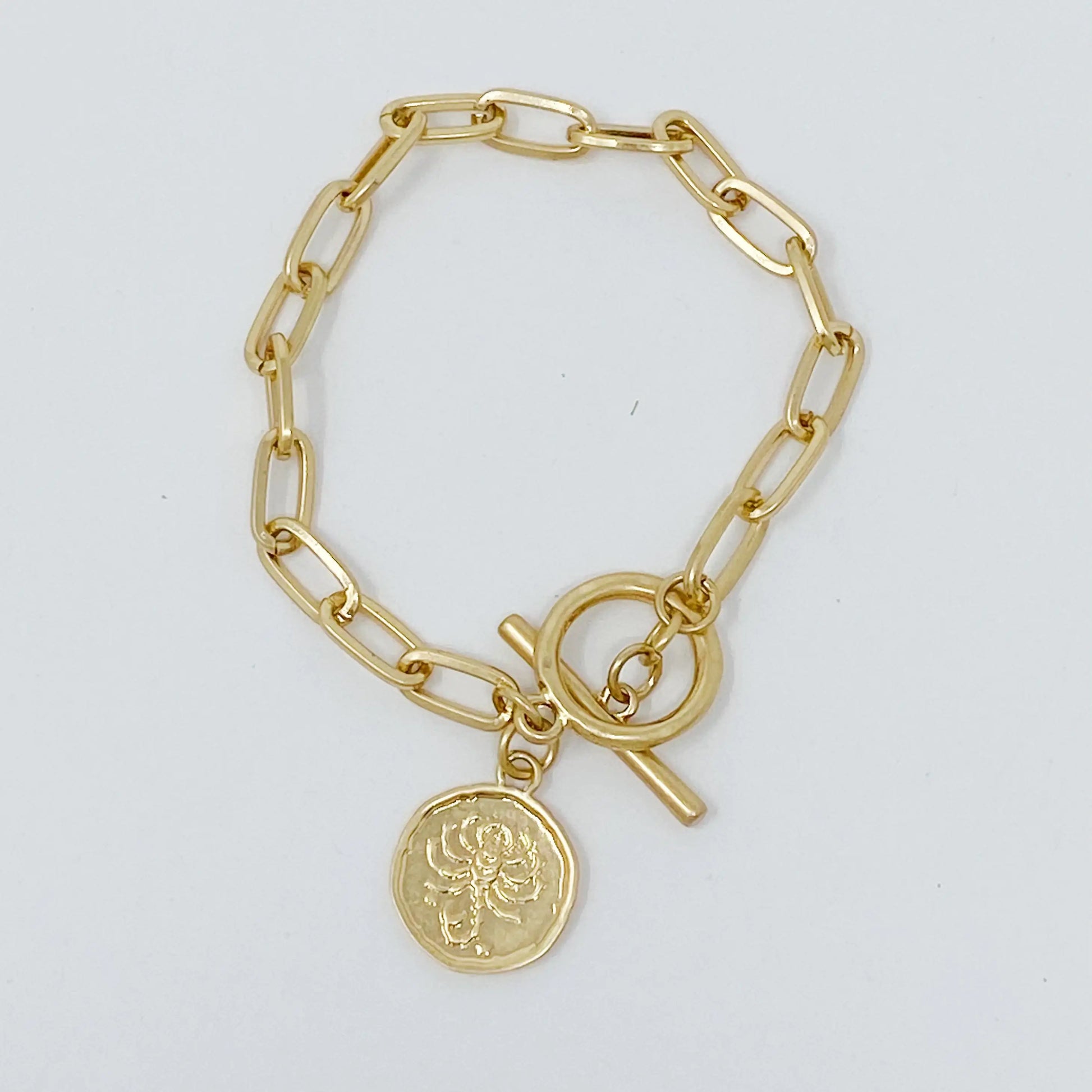 Zodiac Charm Chain Bracelet (Gold Finish)