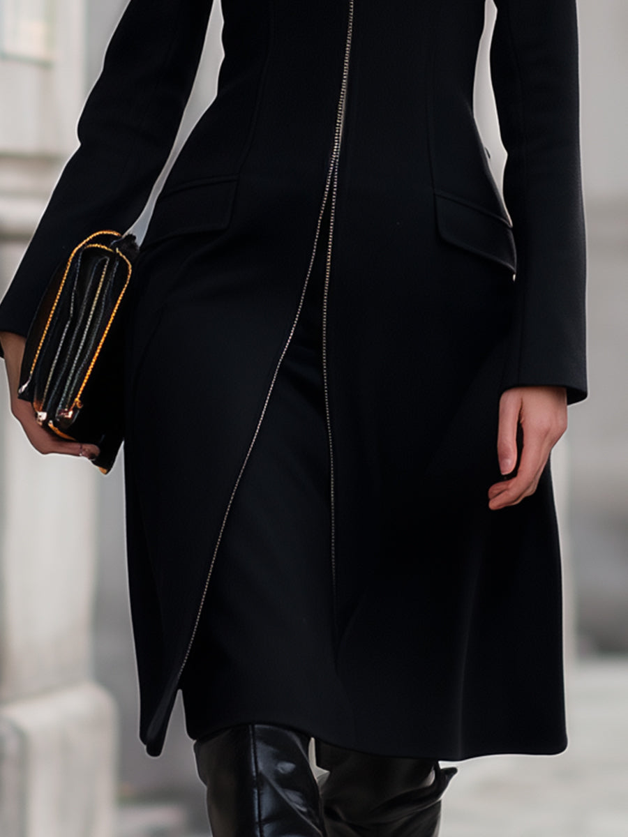 Elena | Tailored Zip-Up Coat - Alden & Archer