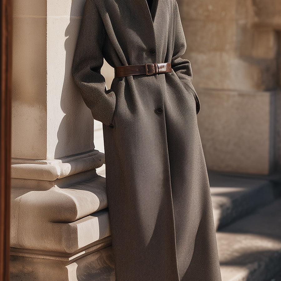 Aurora | Belted Wool Overcoat - Alden & Archer