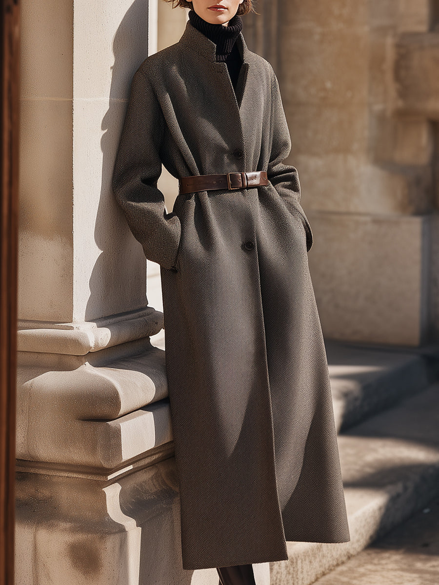 Aurora | Belted Wool Overcoat - Alden & Archer