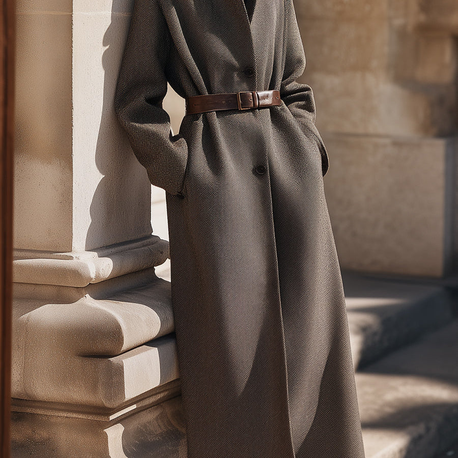 Aurora | Belted Wool Overcoat - Alden & Archer