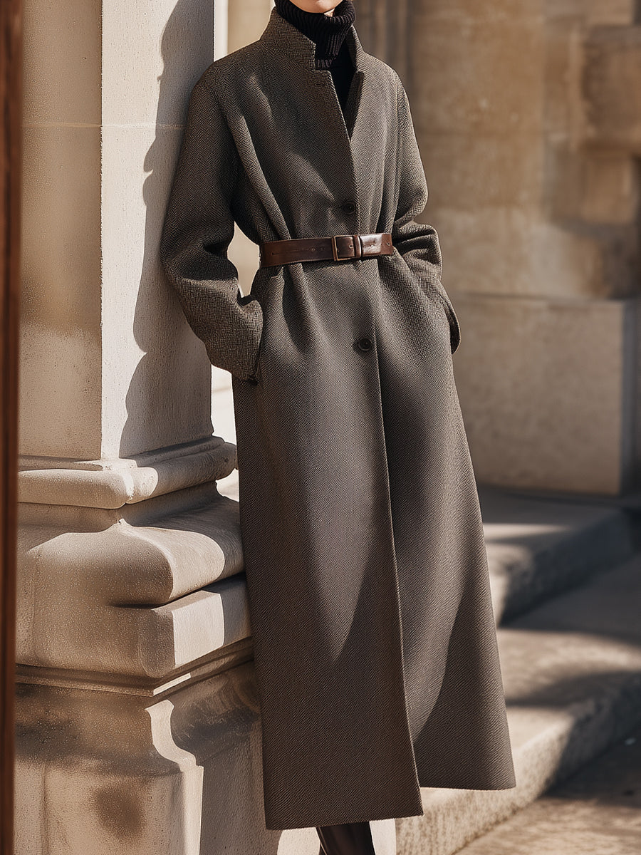 Aurora | Belted Wool Overcoat - Alden & Archer