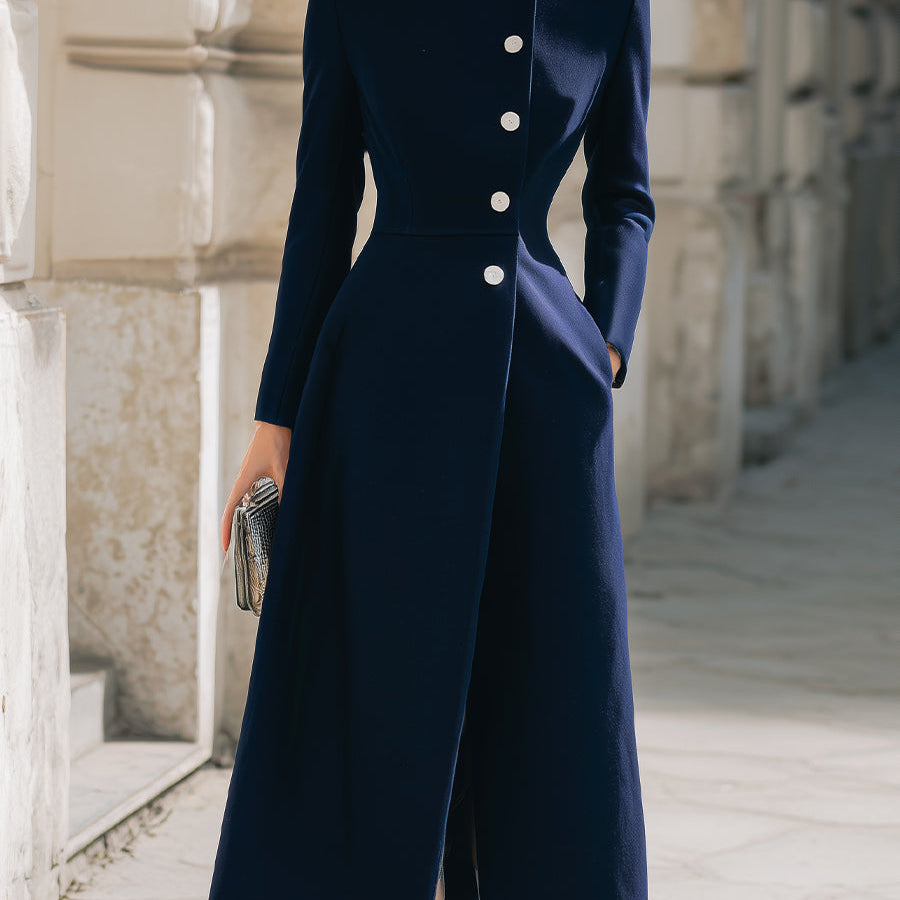Elena | Collar Maxi Coat - Alden & Archer