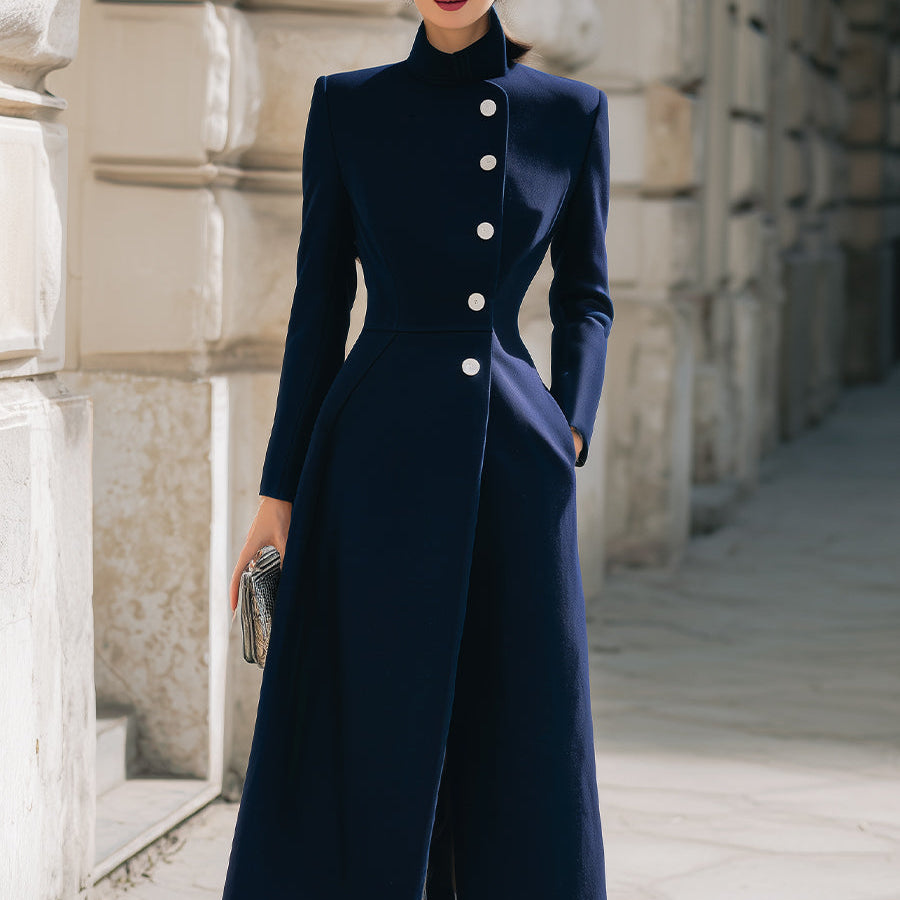 Elena | Collar Maxi Coat - Alden & Archer