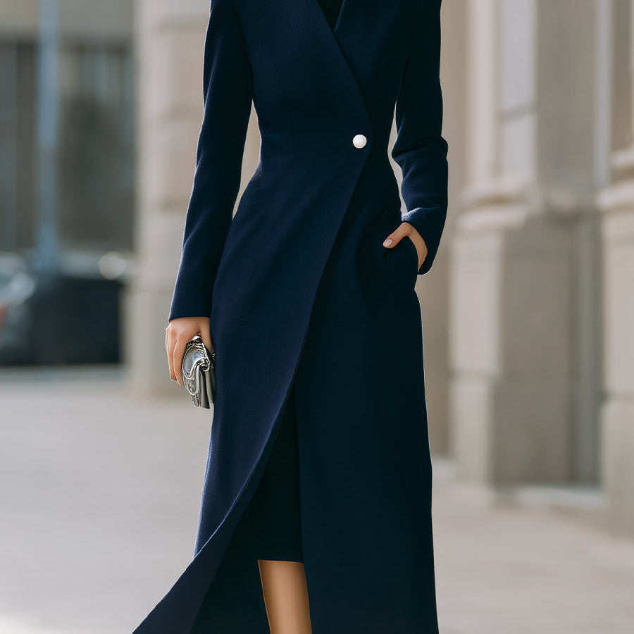 Sophia | Single-Button Maxi Coat - Alden & Archer