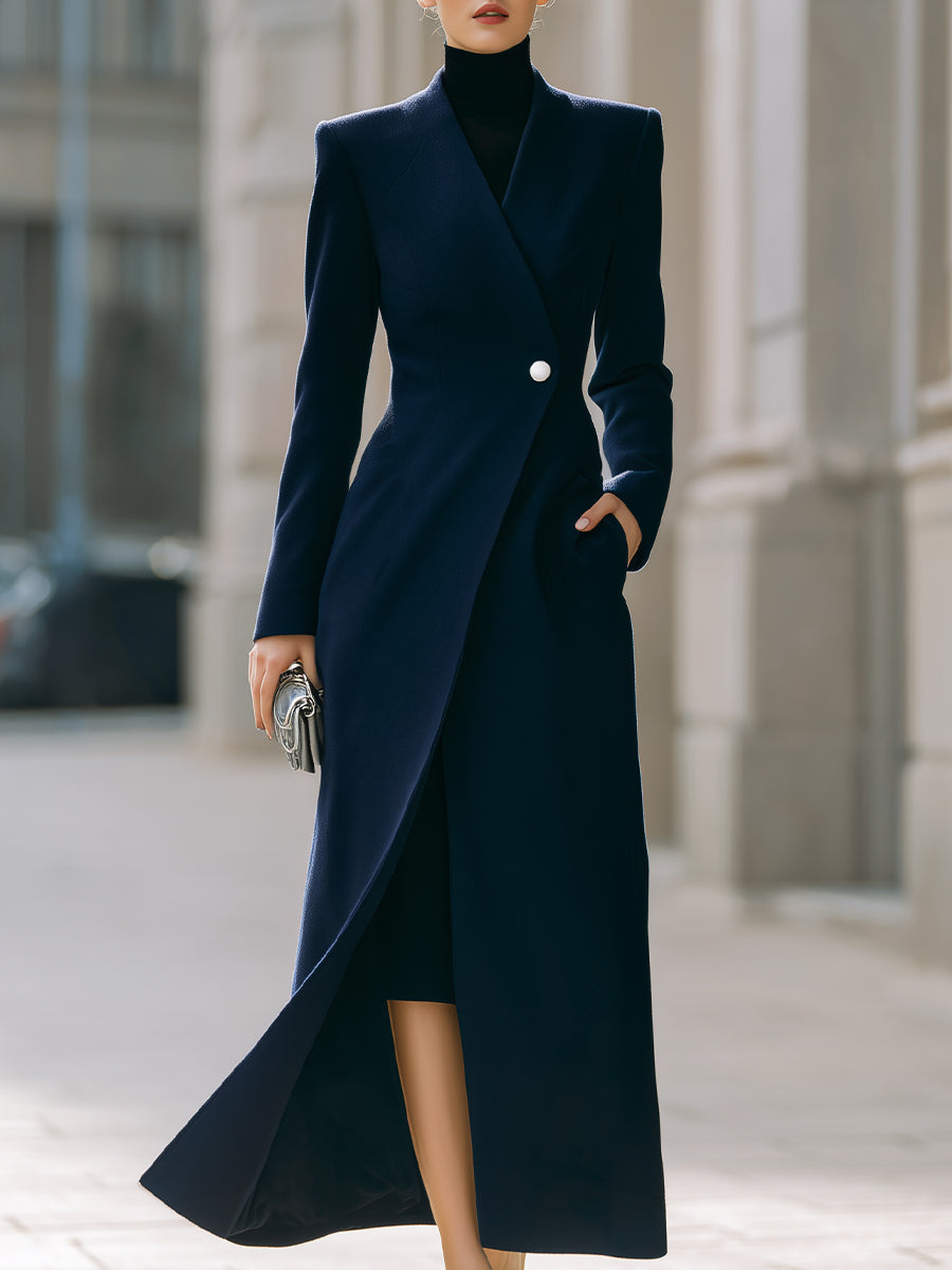 Sophia | Single-Button Maxi Coat - Alden & Archer