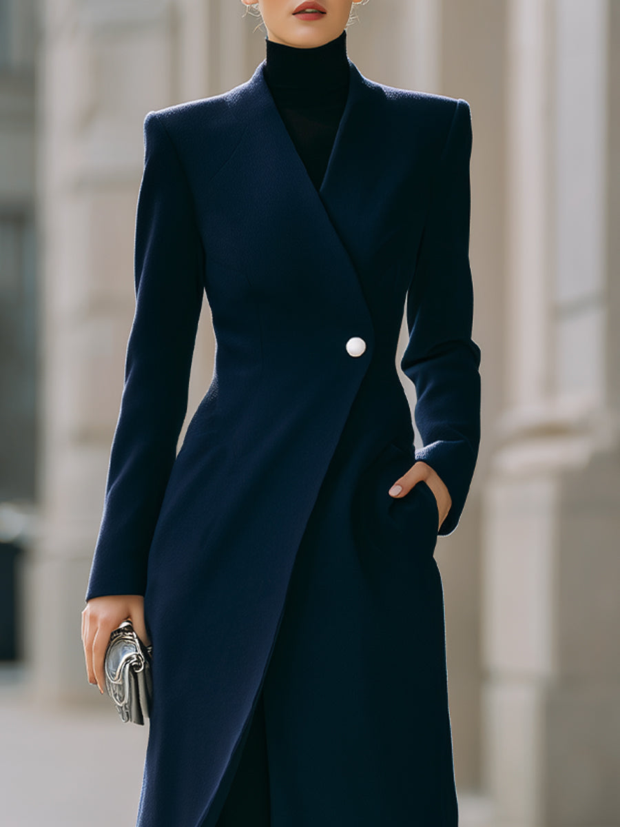 Sophia | Single-Button Maxi Coat - Alden & Archer