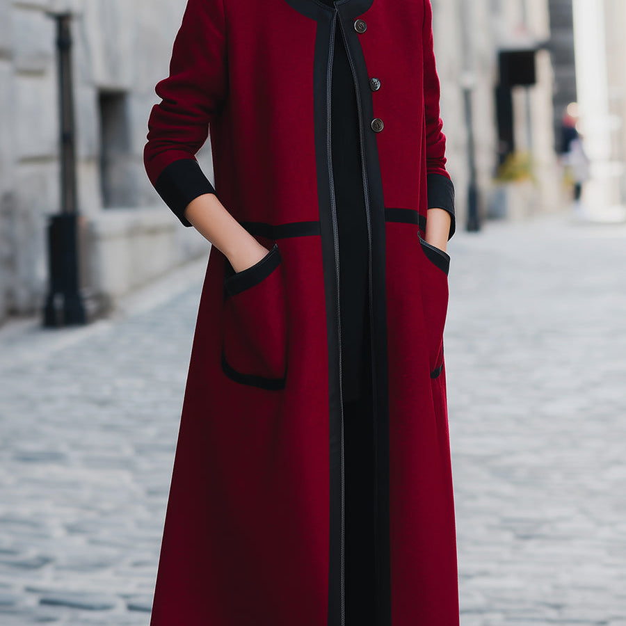 Elena | Functional Pockets Wool Coat - Alden & Archer