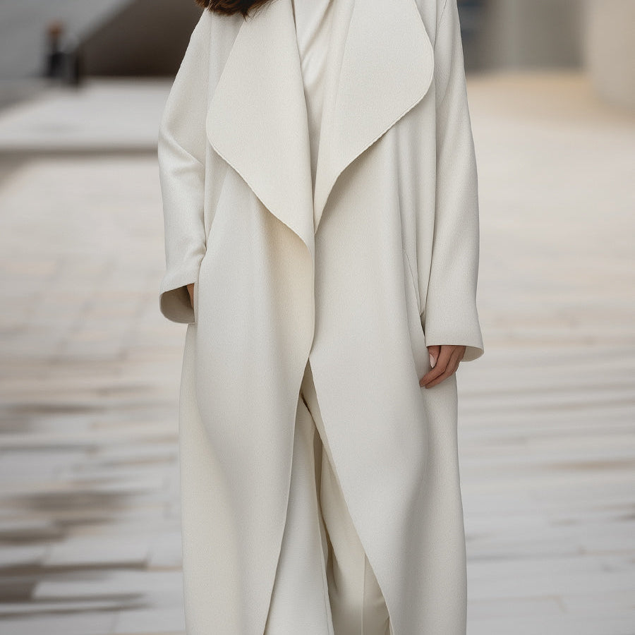 Aurora | Structured Draped Collar Wool Coat - Alden & Archer