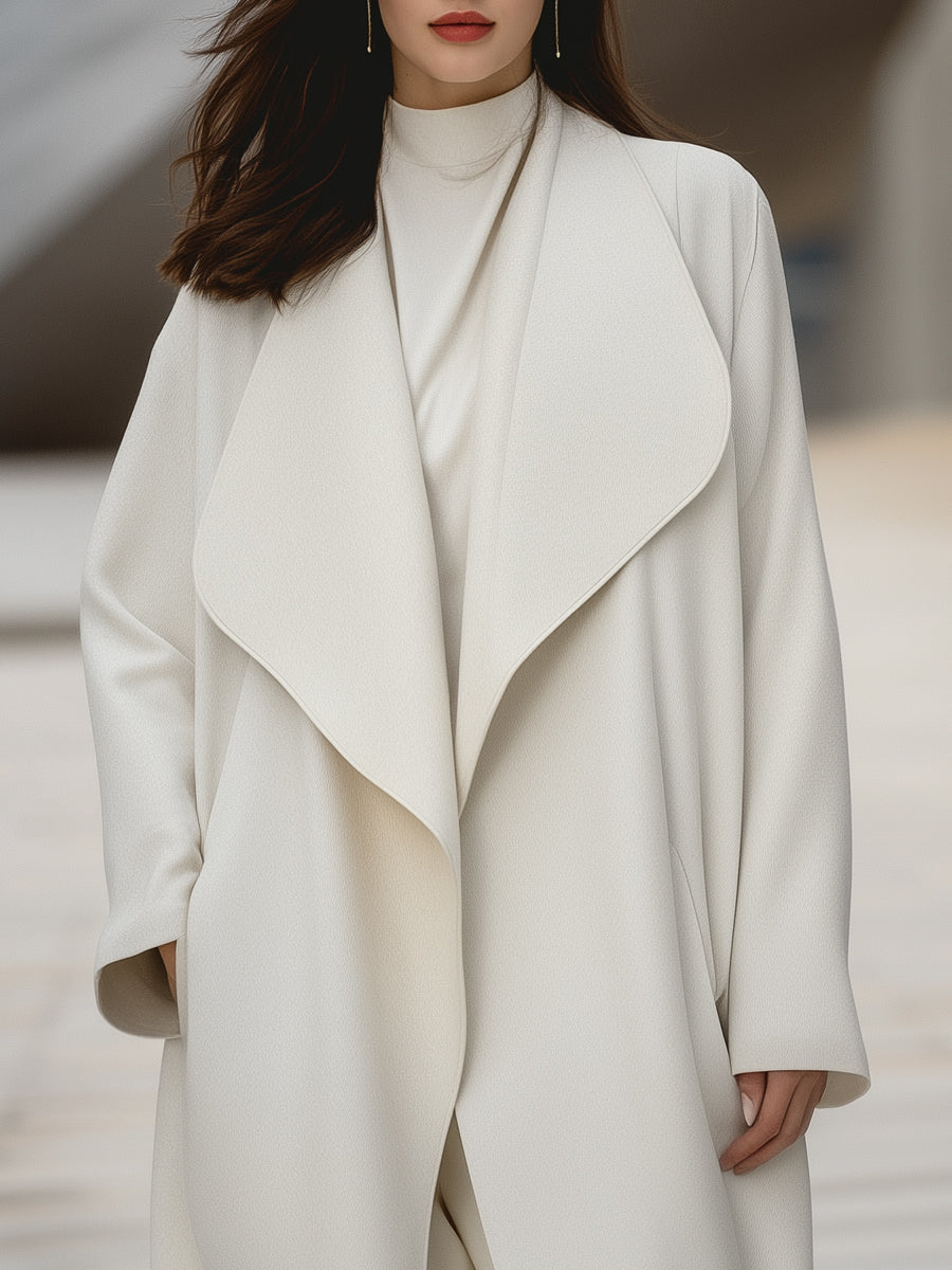 Aurora | Structured Draped Collar Wool Coat - Alden & Archer