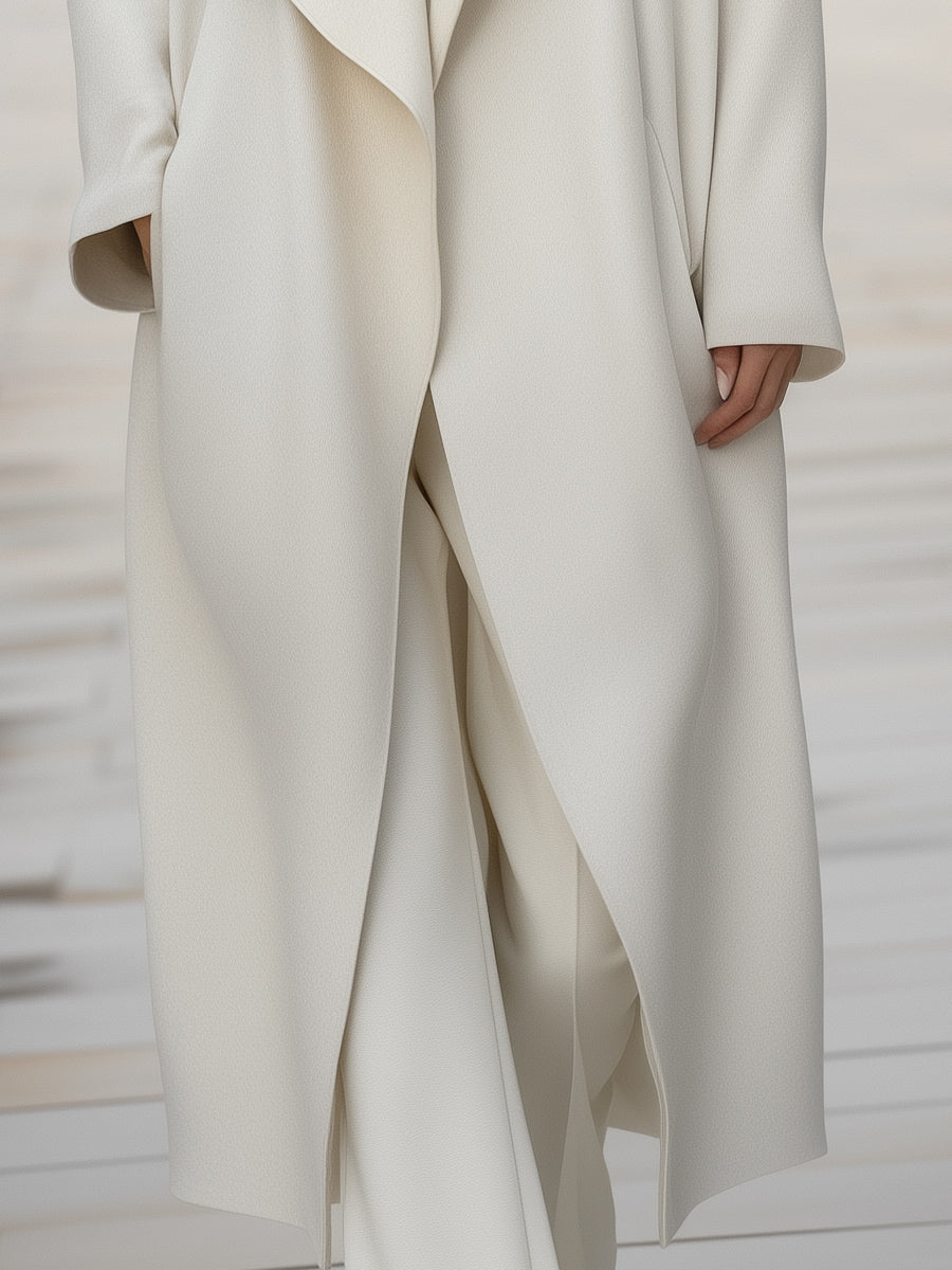 Aurora | Structured Draped Collar Wool Coat - Alden & Archer