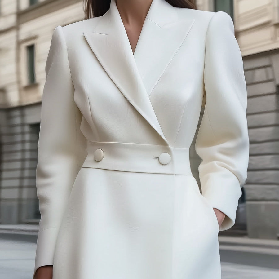 Chic | Double-Breasted Wool-Blend Coat Dress - Alden & Archer