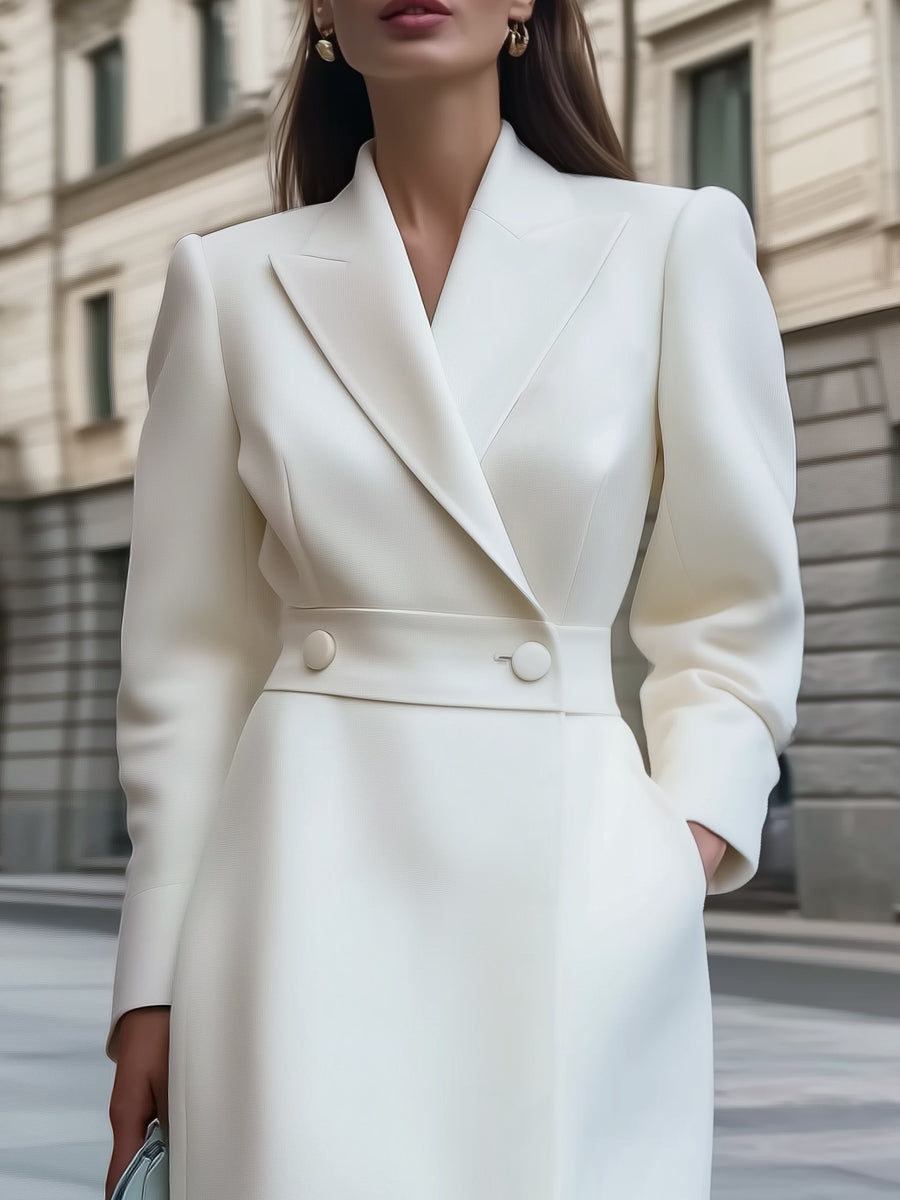 Chic | Double-Breasted Wool-Blend Coat Dress - Alden & Archer