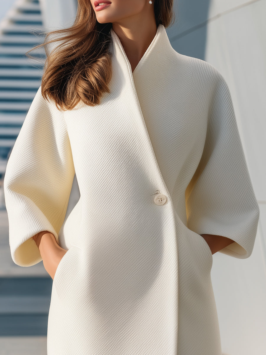 Elena | Oversized Wool-Blend Coat with Belt - Alden & Archer