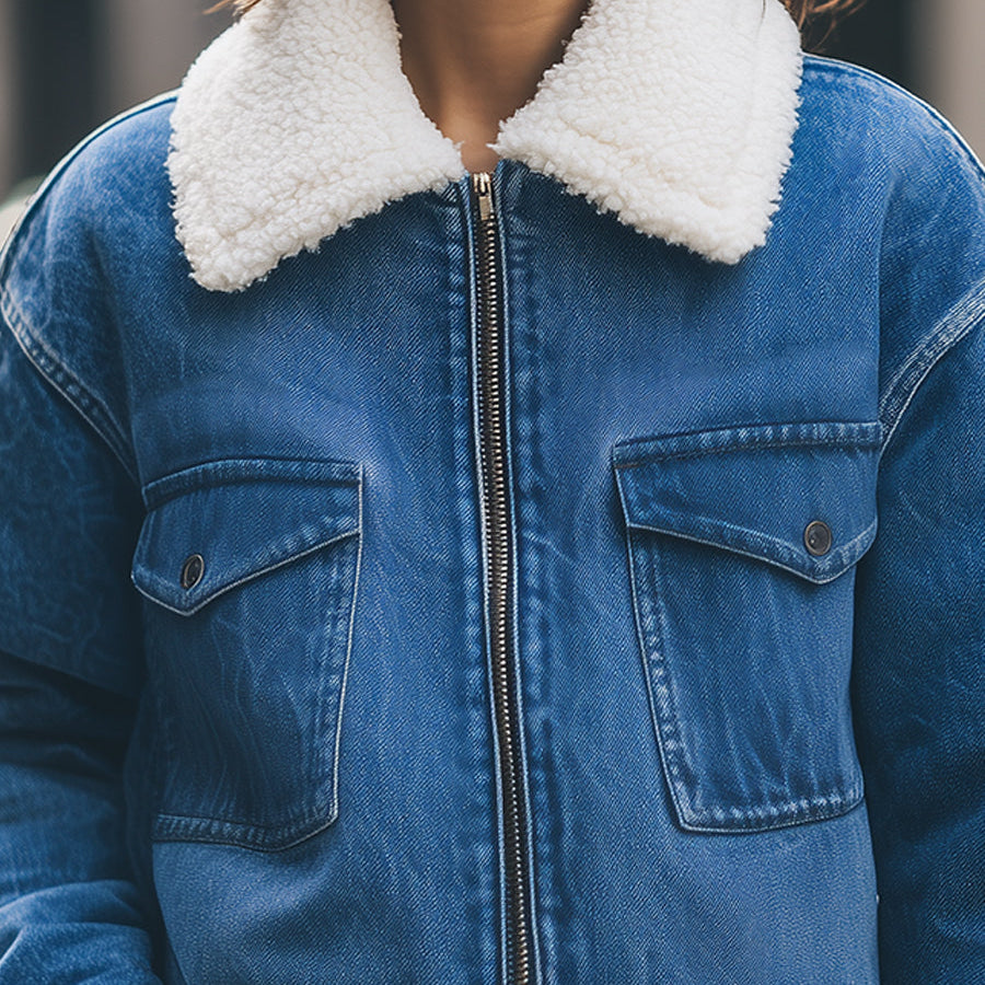 Elena | Sherpa-Lined Denim Jacket - Alden & Archer
